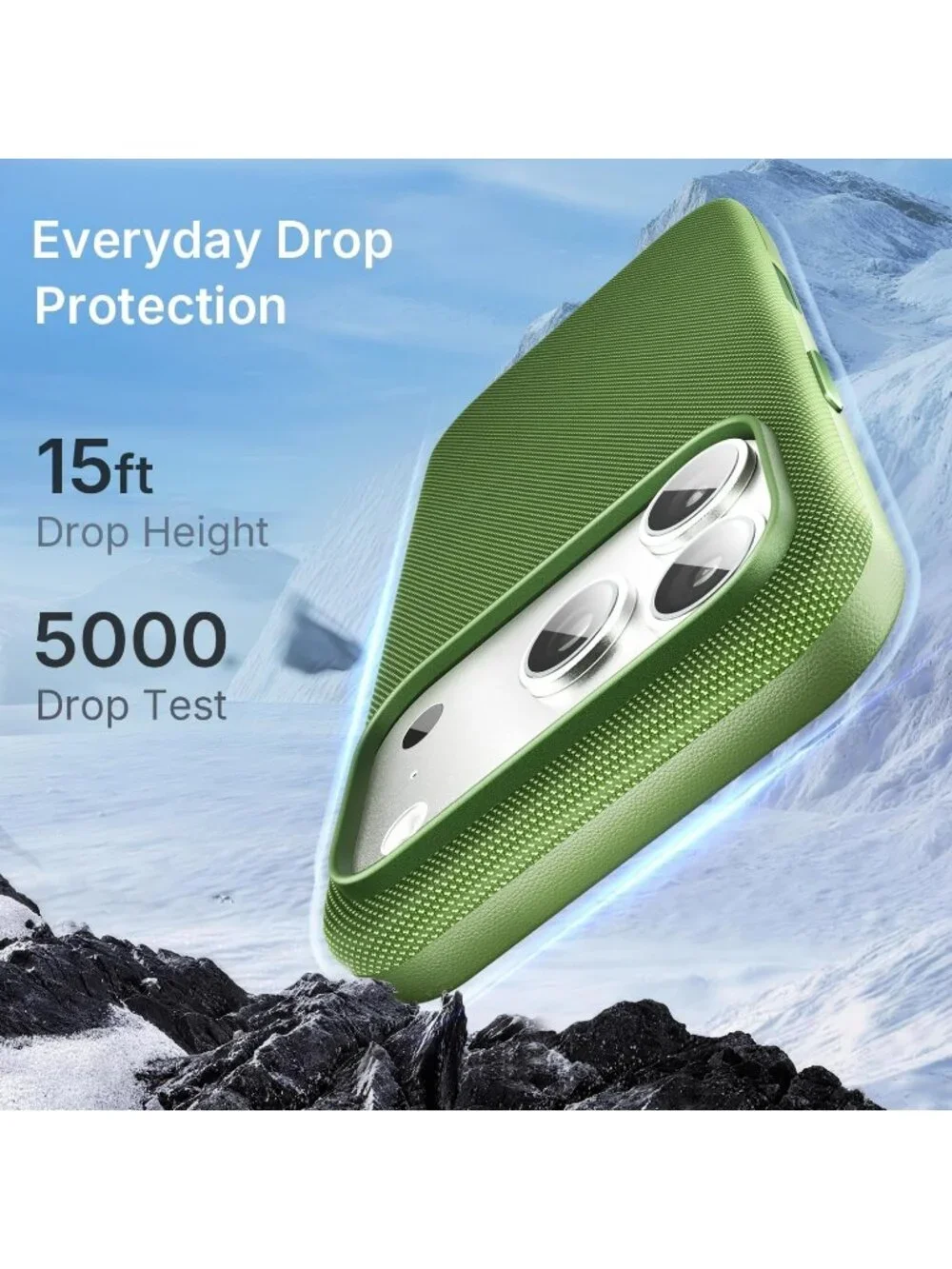 iPhone 17 Pro Max Green Techwoven Drop Protection Shockproof Skin-Friendly Case